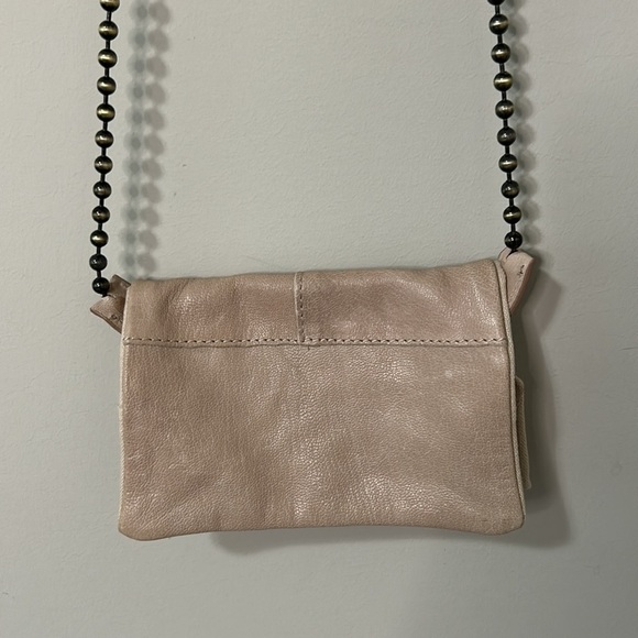 Free People Goat Leather Crossbody Bag Beaded Strap Pockets - Picture 3 of 9
